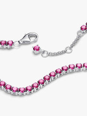 Sparkling Pink Tennis Bracelet Sterling silver