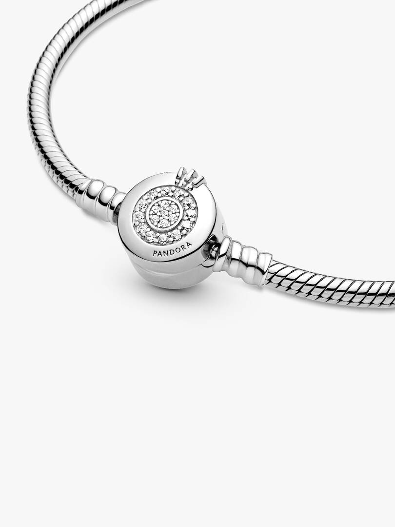 Pandora Moments Sparkling Crown O Snake Chain Bracelet Sterling silver