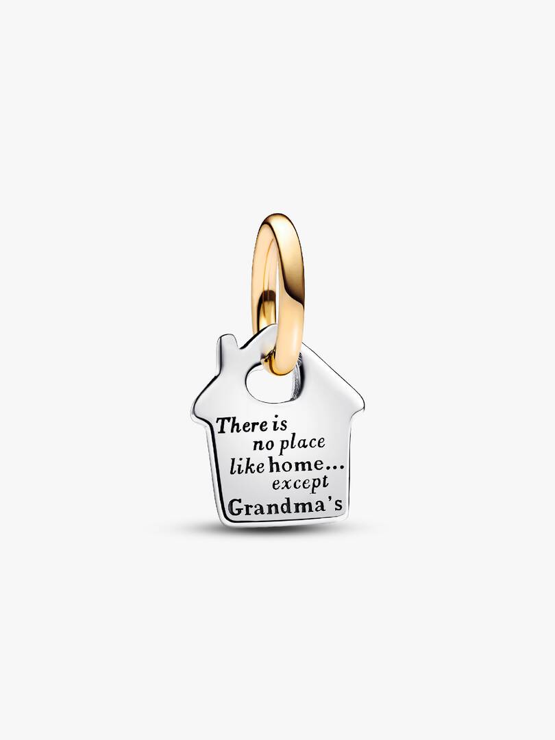 FINAL SALE - Two-tone Grandma's House Dangle Charm Sterling silver, 14k gold plating