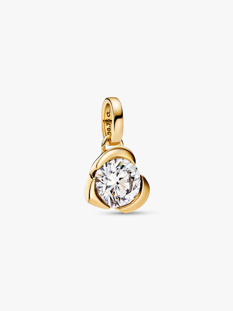 FINAL SALE - Pandora Talisman 14k Gold Lab-grown Diamond Heart Pendant 0.75 ct TW, 14k gold