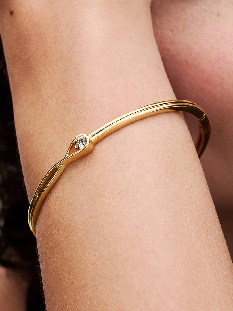 Pandora Infinite 14k Gold Lab-grown Diamond Bangle 0.25 ct TW, 14k gold