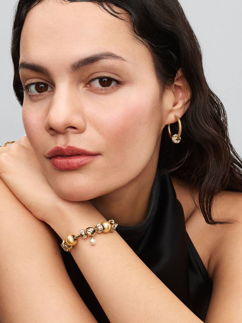 FINAL SALE - Treated Freshwater Cultured Pearl Ribbon Charm 14k gold plating