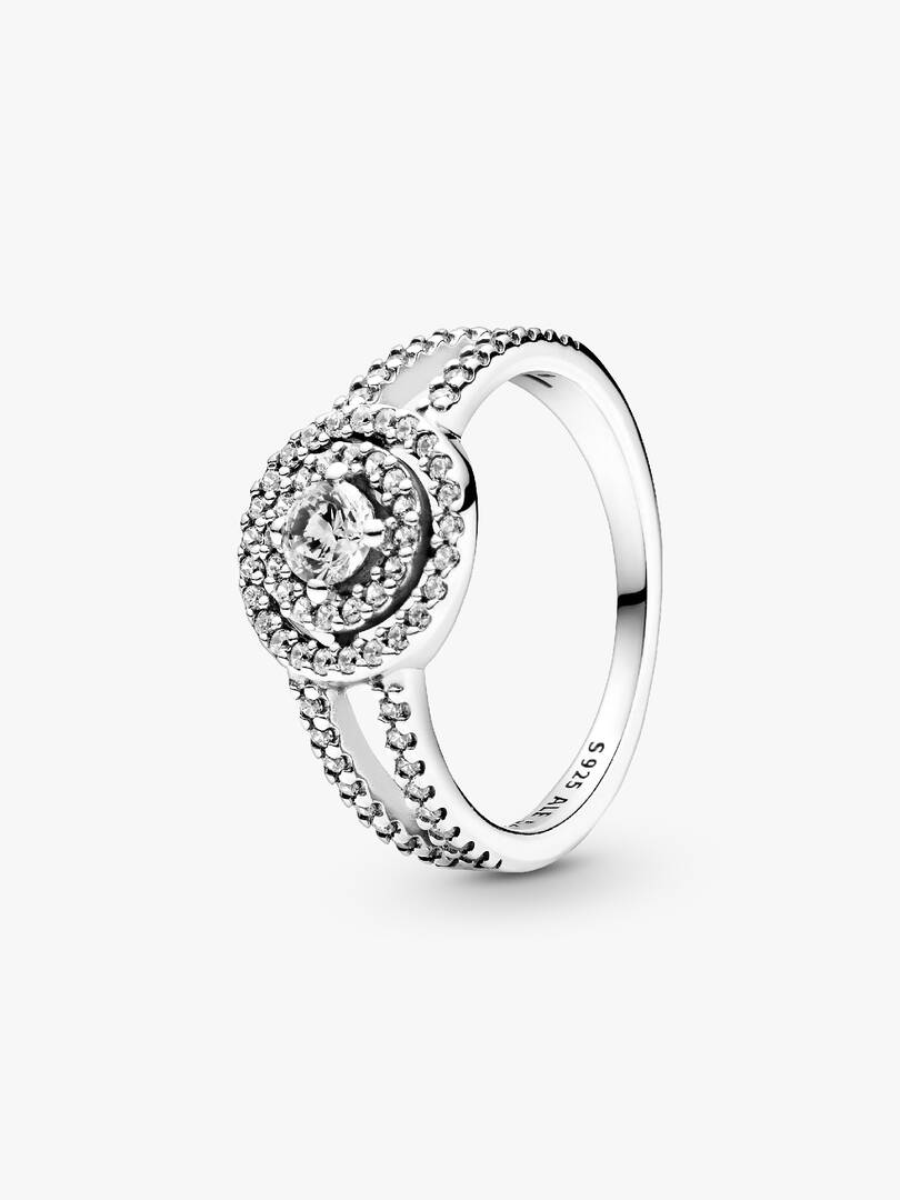 FINAL SALE - Sparkling Double Halo Ring Sterling silver