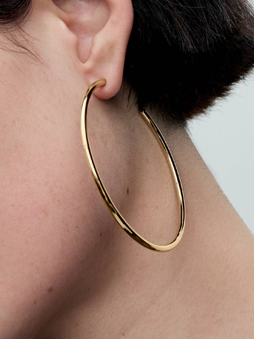 FINAL SALE - Open 65 mm Hoops 14k gold plating