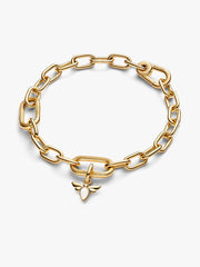 White Bee Mini Dangle Charm 14k gold plating