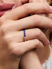 Pandora ME Pavé & Blue Dual Ring 14k gold plating