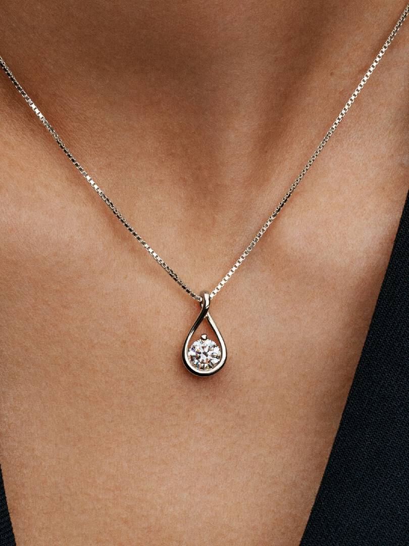 Pandora Infinite 14k White Gold Lab-grown Diamond Pendant Necklace 1.00 ct TW, 14k white gold
