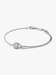 FINAL SALE - Pandora Infinite 14k White Gold Lab-grown Diamond Double Chain Bracelet 0.50 ct TW, 14k white gold