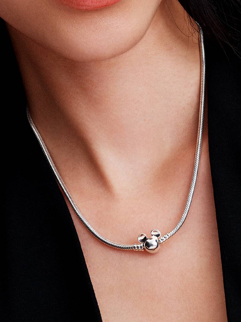 Disney Mickey Mouse Snake Chain Necklace Sterling silver