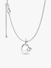 April Birthstone Heart Pendant Necklace 2 Quantity