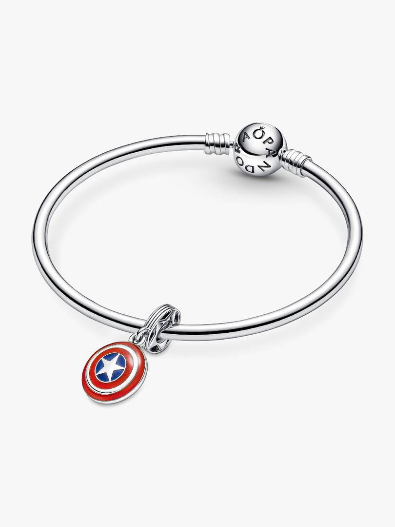 Marvel The Avengers Captain America Shield Dangle Charm Sterling silver