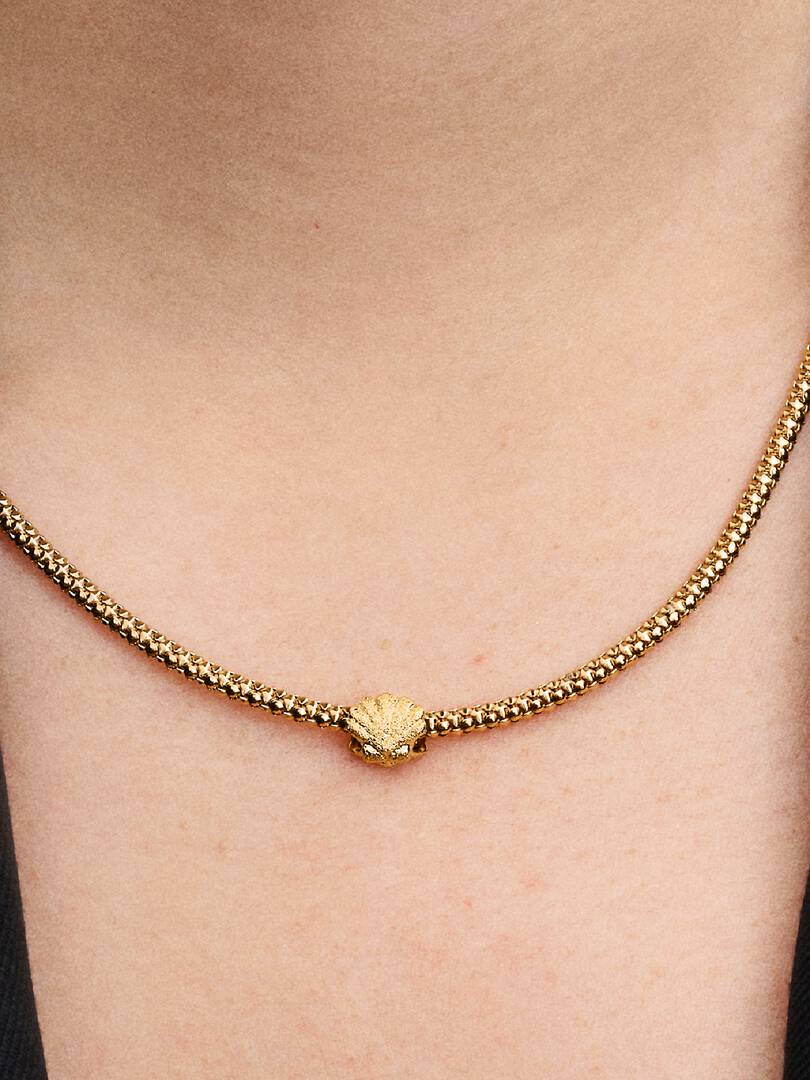 Textured Shell Mini Charm 14k gold plating