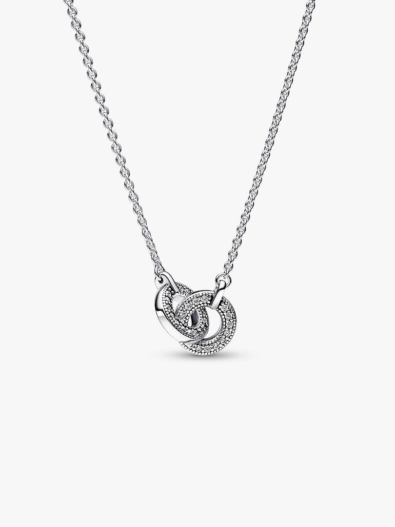Pandora Signature Intertwined Pavé Pendant Necklace Sterling silver