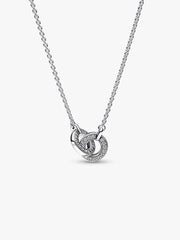 Pandora Signature Intertwined Pavé Pendant Necklace Sterling silver