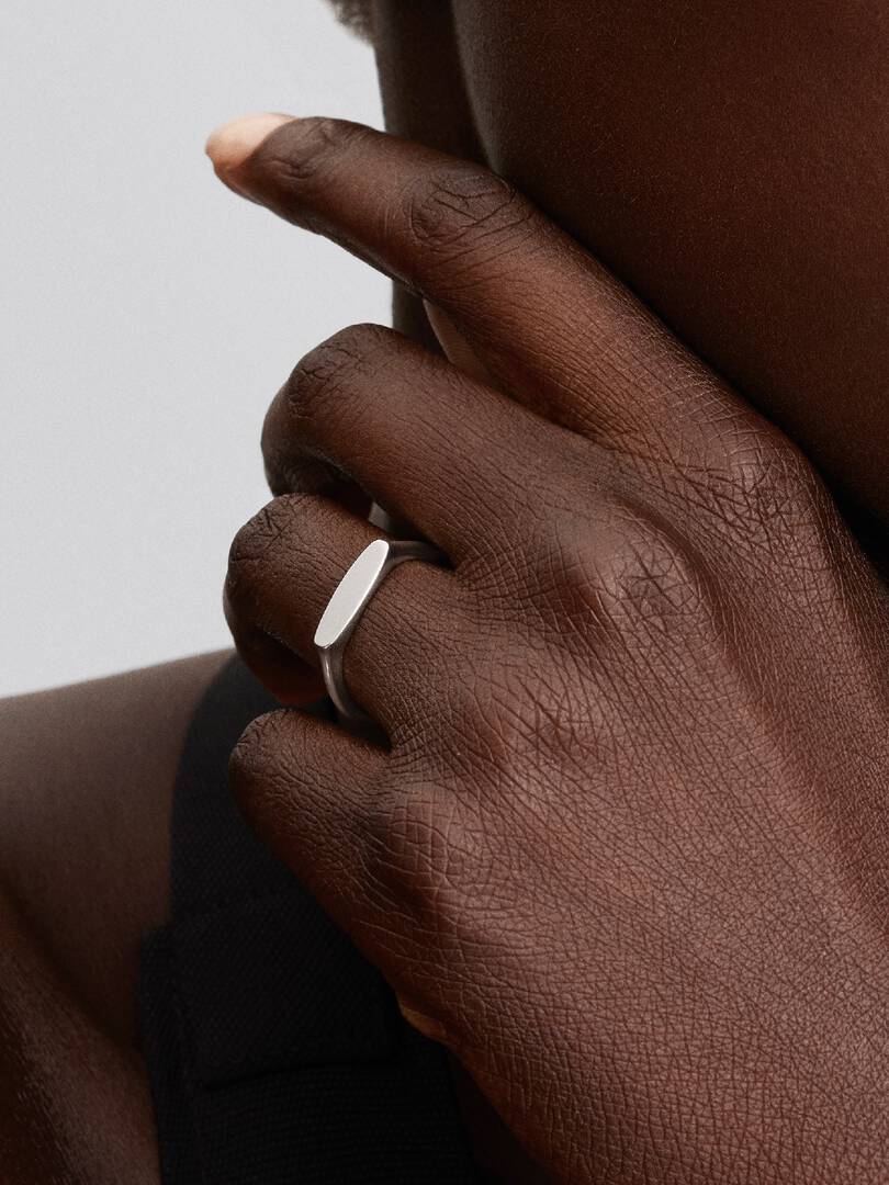 Engravable Bar Ring Sterling silver