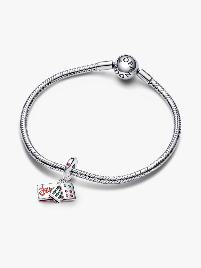 FINAL SALE - Mahjong Triple Dangle Charm Sterling silver