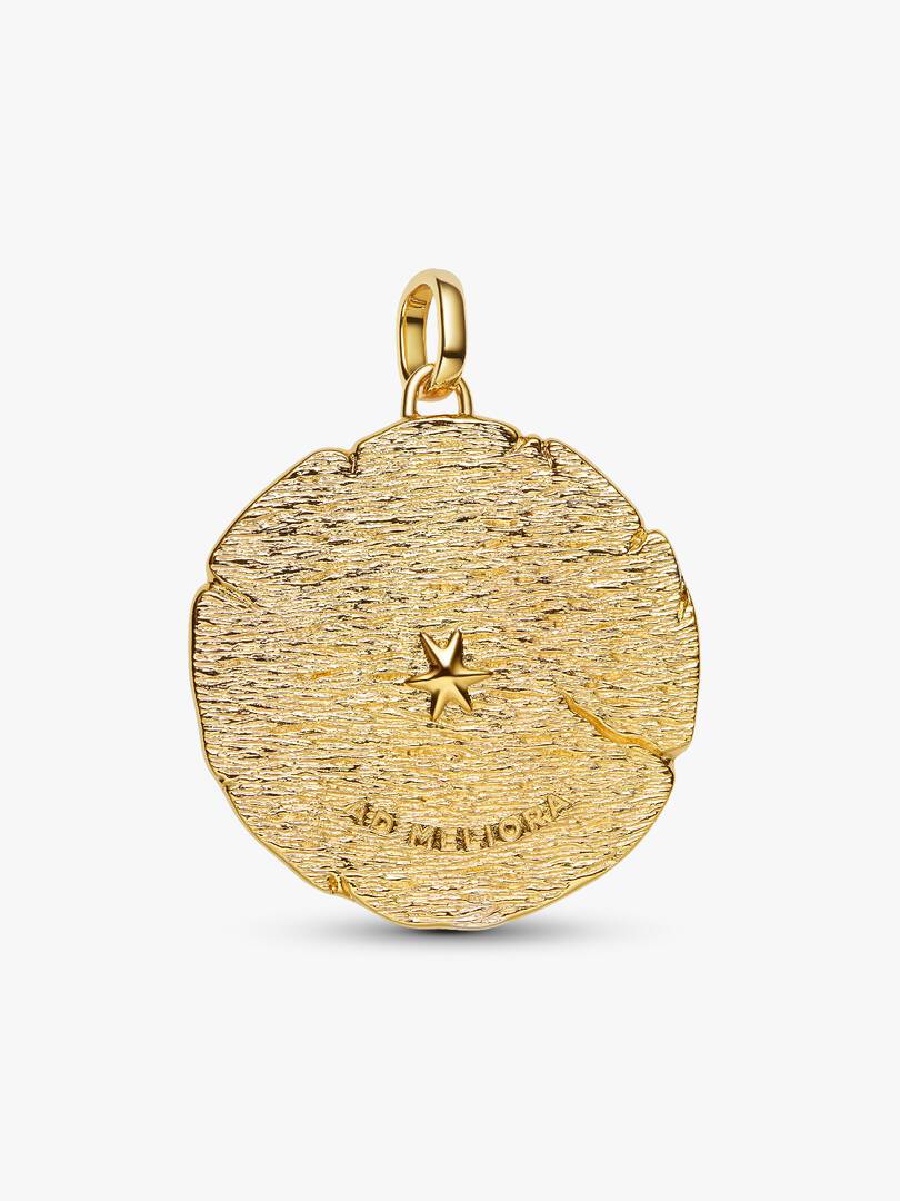 Crossing Arrows Oversized Medallion Charm 14k gold plating