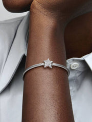 Pandora Moments Asymmetric Star Clasp Snake Chain Bracelet Sterling silver