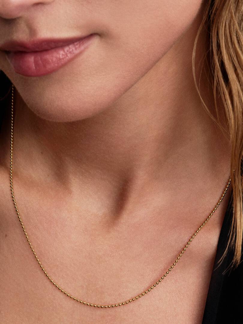 Ball Chain Necklace 14k gold plating