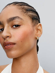 FINAL SALE - Triple Heart Hoop Earrings 14k gold plating
