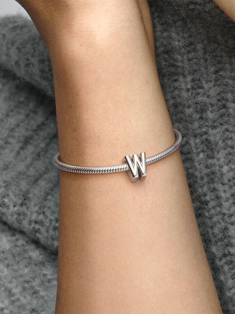 Letter W Alphabet Charm Sterling silver