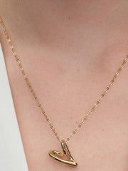 Organically Shaped Heart Pendant Necklace 14k gold plating