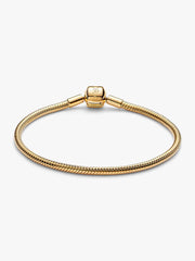 Barrel Clasp Snake Chain Bracelet 14k gold plating