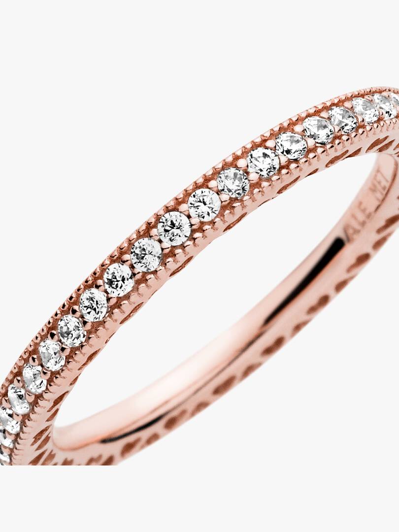 Sparkle & Hearts Ring 14k rose gold plating