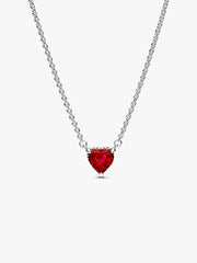 Sparkling Heart Halo Pendant Collier Necklace Sterling silver