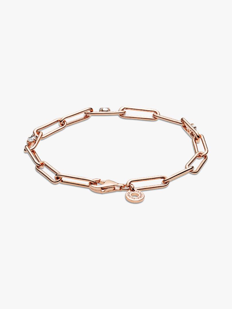 FINAL SALE - Link Chain & Stones Bracelet 14k rose gold plating