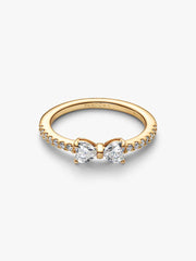 Sparkling Clear Bow Ring 14k gold plating