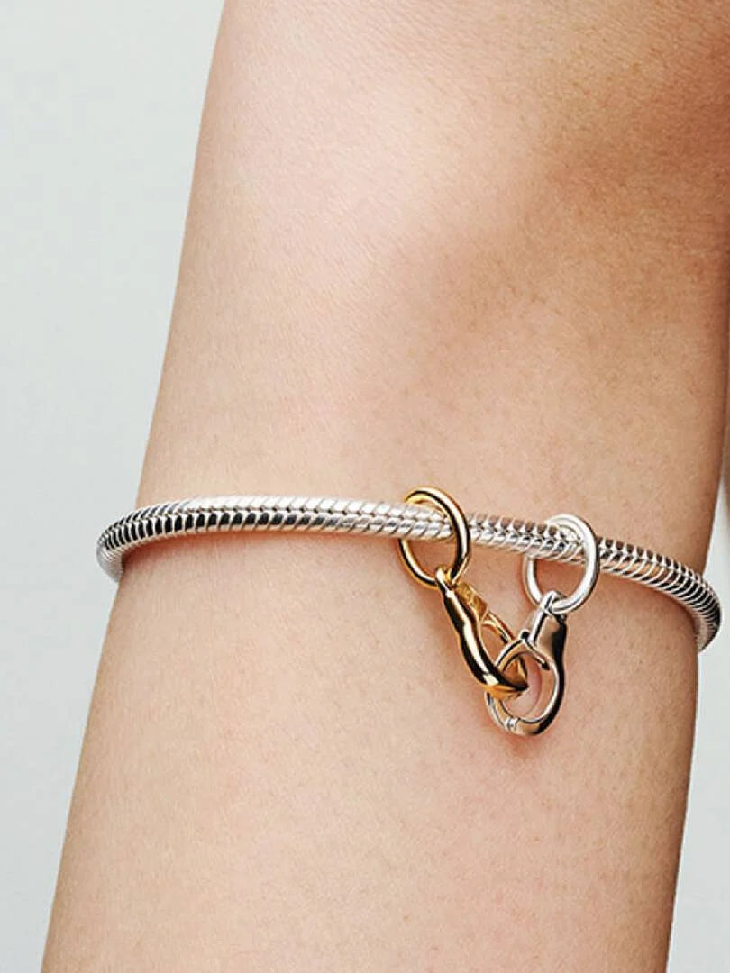 FINAL SALE - Openable & Splittable Handcuffs Dangle Charm Sterling silver, 14k gold plating