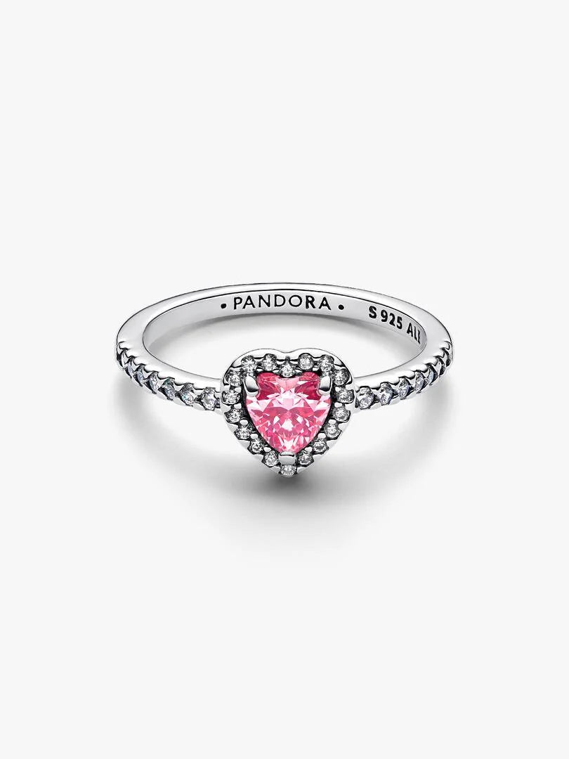 Elevated Pink Heart Ring Sterling silver