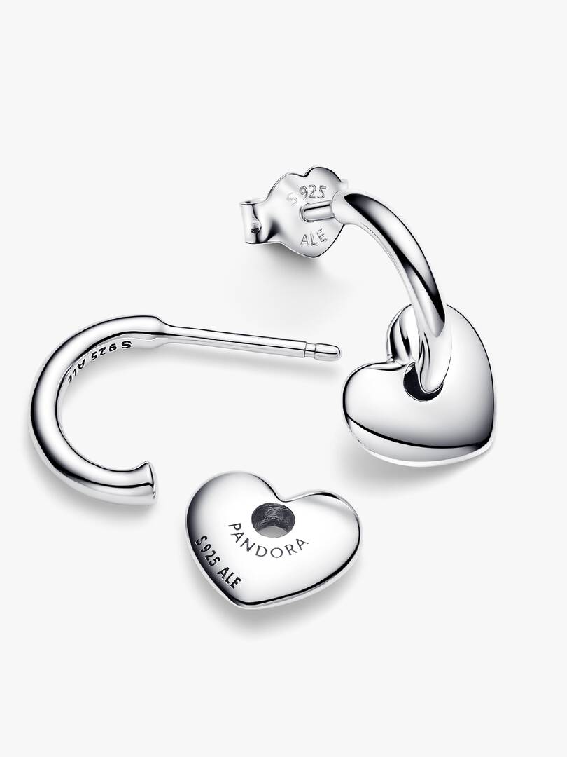 Heart Open Hoop Earrings Sterling silver
