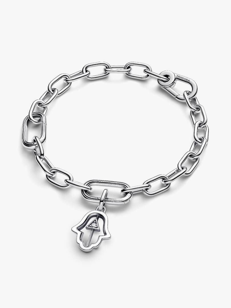 FINAL SALE - Hamsa Hand Medallion Charm Sterling silver