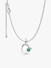 May Birthstone Heart Pendant Necklace 2 Quantity
