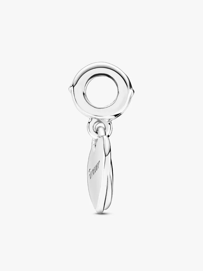 Double Heart Split Dangle Charm Sterling silver