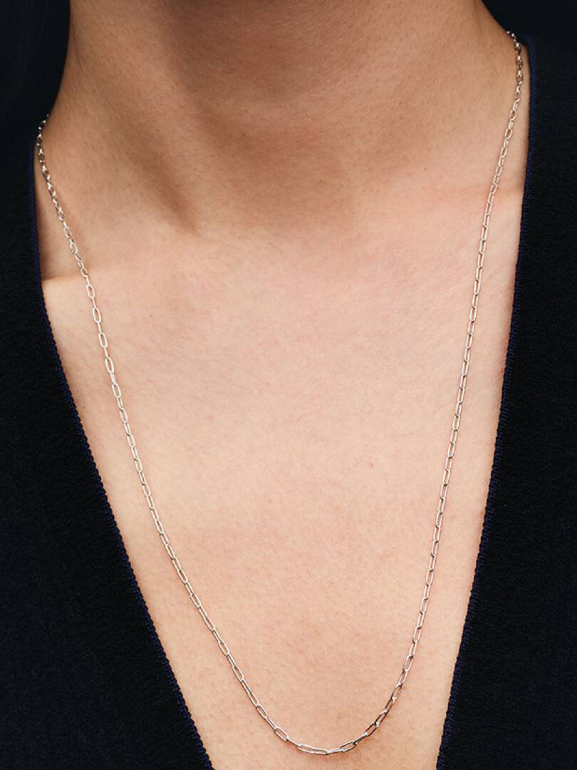 Elongated Link Chain Necklace Sterling silver