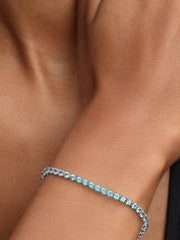 Sparkling Light Blue Tennis Bracelet Sterling silver