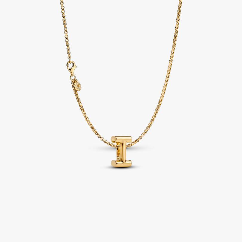 Letter I Charm Necklace 2 Quantity