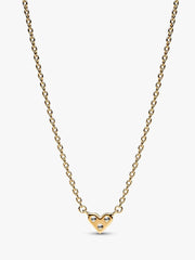 Triple Stone Heart Collier Necklace 14k gold plating