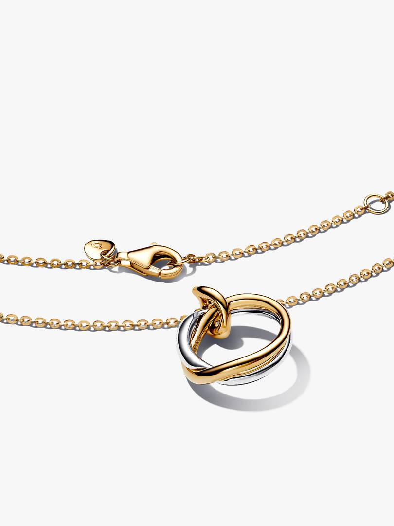Organically Shaped Two-Tone Pendant Necklace Sterling silver, 14k gold plating