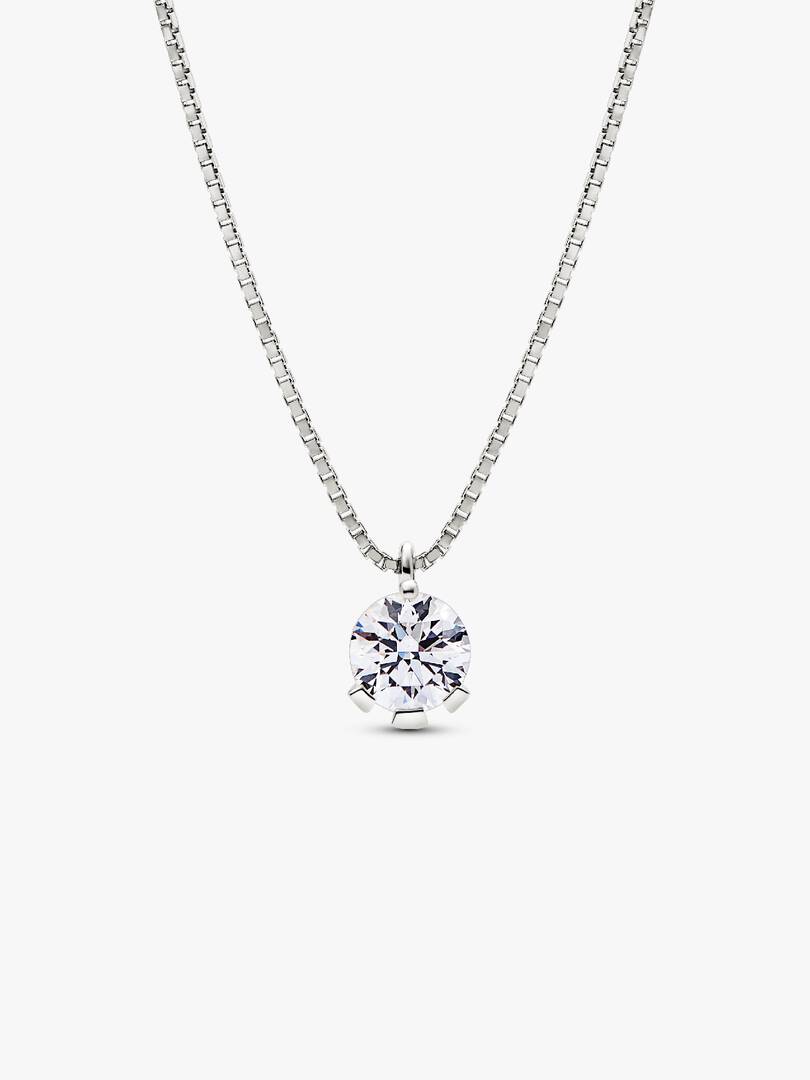 FINAL SALE - Pandora Nova 14k White Gold Lab-grown Diamond Pendant Necklace 1.00 ct TW, 14k white gold
