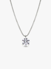 FINAL SALE - Pandora Nova 14k White Gold Lab-grown Diamond Pendant Necklace 1.00 ct TW, 14k white gold