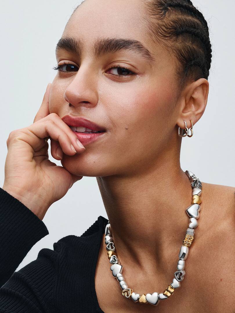 Pandora Moments Heart Clasp Snake Chain Necklace Sterling silver