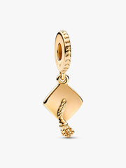 Graduation Cap Dangle Charm 14k gold plating