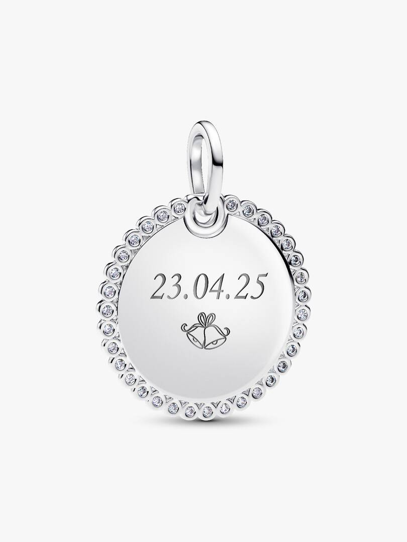 Engravable Round Tag Pendant Sterling silver