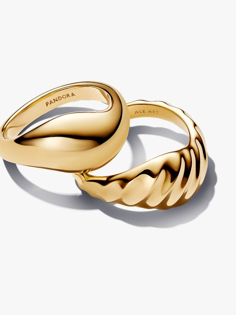 Rippled Stacking Rings 14k gold plating