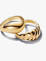 Rippled Stacking Rings 14k gold plating