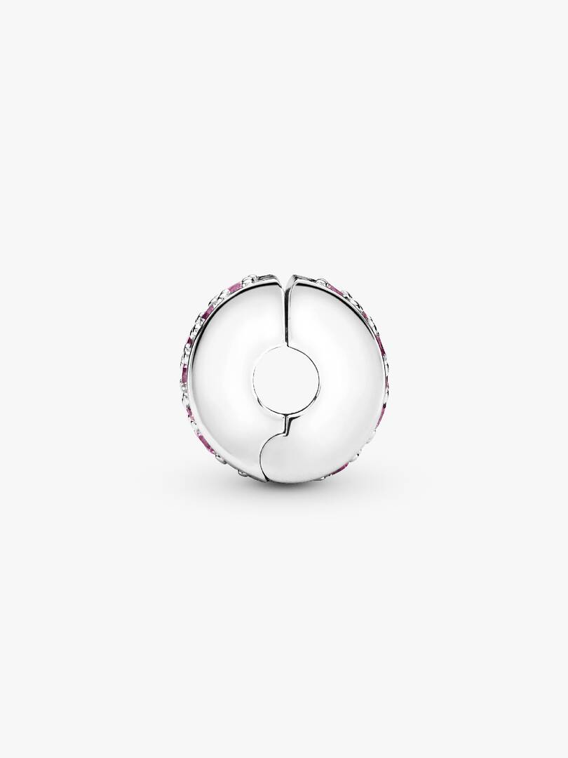 Pink Pavé Clip Charm Sterling silver